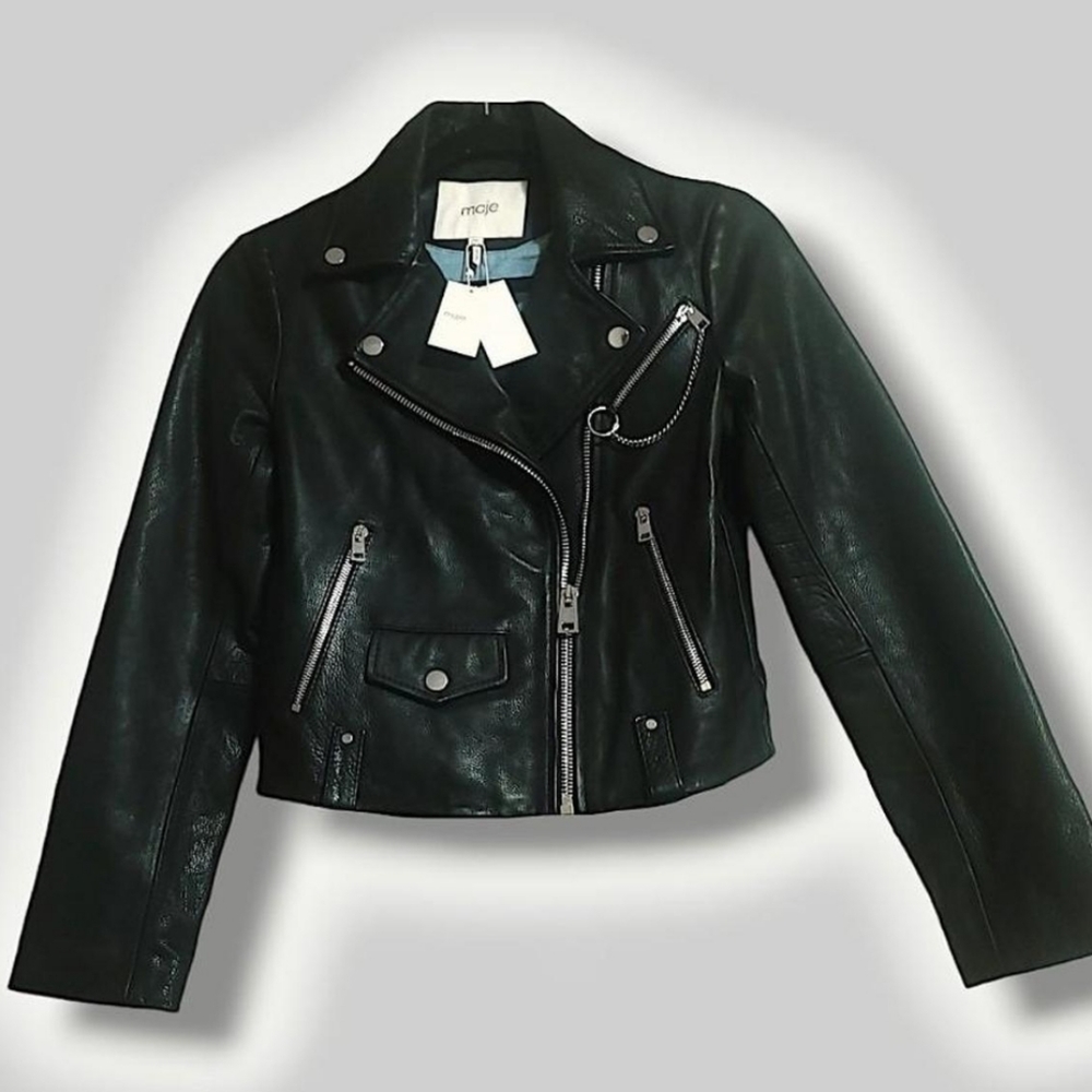 MAJE black leather jacket